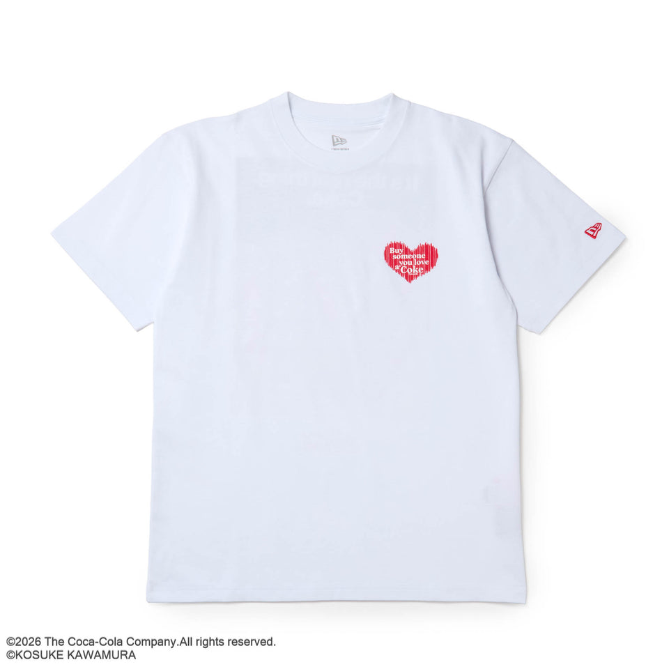 半袖 コットン Tシャツ Coca-Cola designed by Kosuke Kawamura コカ・コーラ Left Heart ホワイト | NEW ERA ニューエラ公式オンラインストア