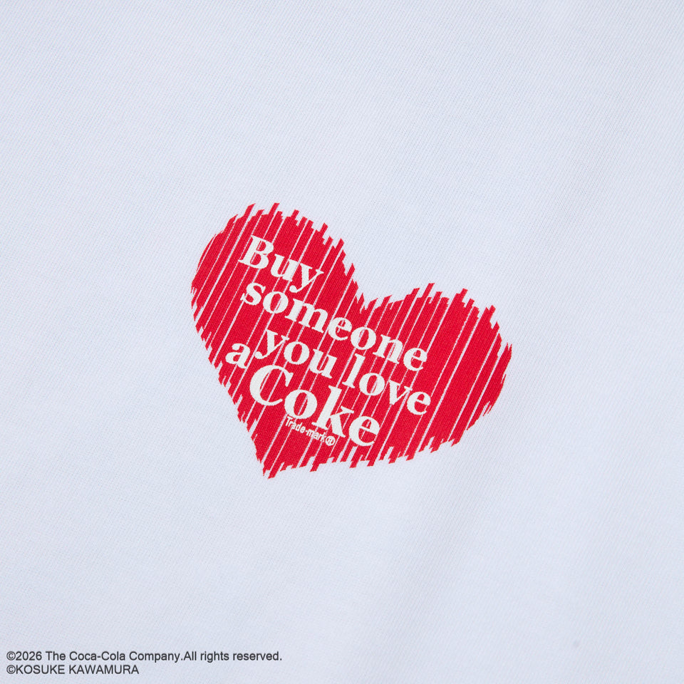 半袖 コットン Tシャツ Coca-Cola designed by Kosuke Kawamura コカ・コーラ Left Heart ホワイト | NEW ERA ニューエラ公式オンラインストア