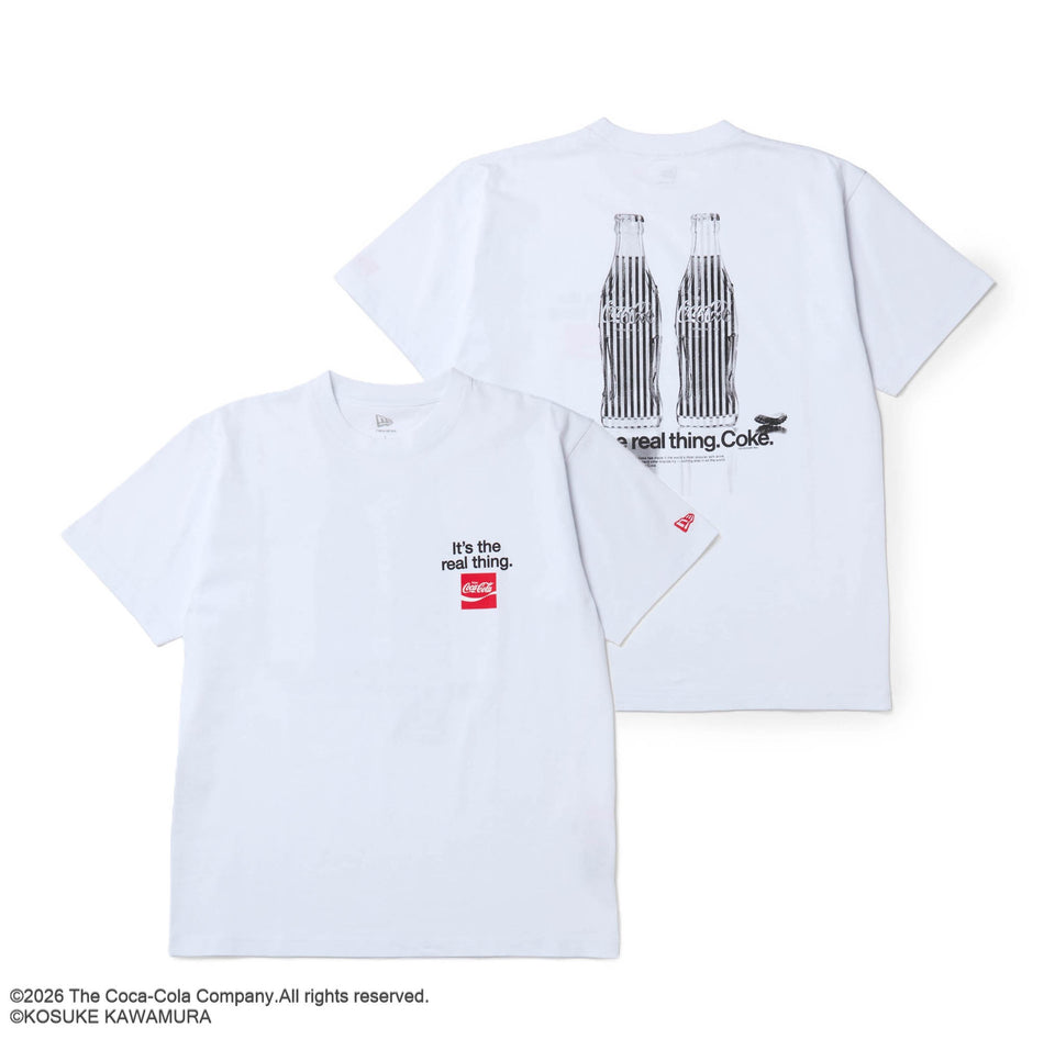 半袖 コットン Tシャツ Coca-Cola designed by Kosuke Kawamura コカ・コーラ It's the real thing. Coke ホワイト | NEW ERA ニューエラ公式オンラインストア