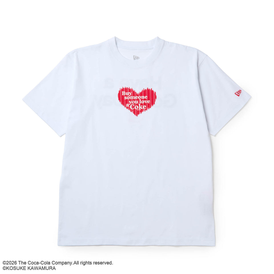半袖 コットン Tシャツ Coca-Cola designed by Kosuke Kawamura コカ・コーラ Big Heart ホワイト | NEW ERA ニューエラ公式オンラインストア