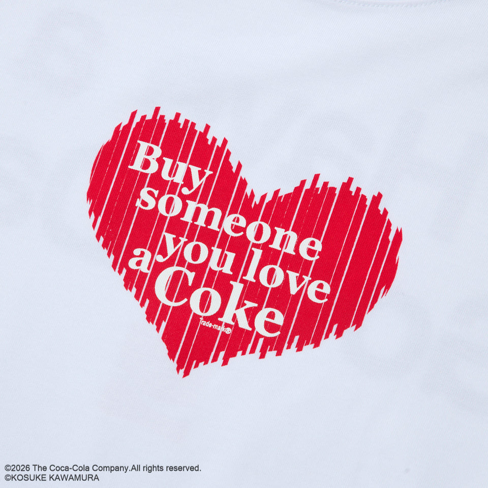 半袖 コットン Tシャツ Coca-Cola designed by Kosuke Kawamura コカ・コーラ Big Heart ホワイト | NEW ERA ニューエラ公式オンラインストア