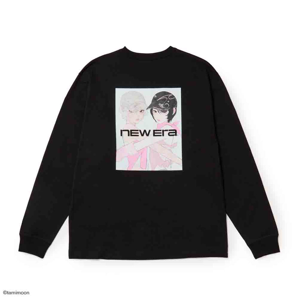 長袖 ウォッシュドコットン Tシャツ Illustrators Collection tamimoon ブラック | NEW ERA ニューエラ公式オンラインストア