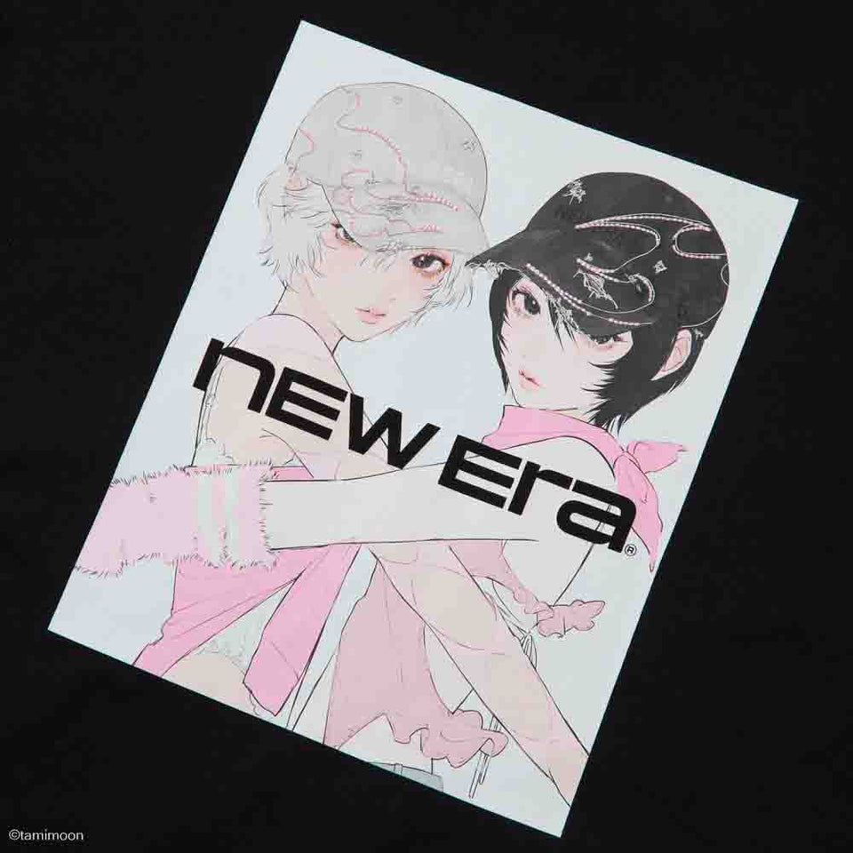 長袖 ウォッシュドコットン Tシャツ Illustrators Collection tamimoon ブラック | NEW ERA ニューエラ公式オンラインストア