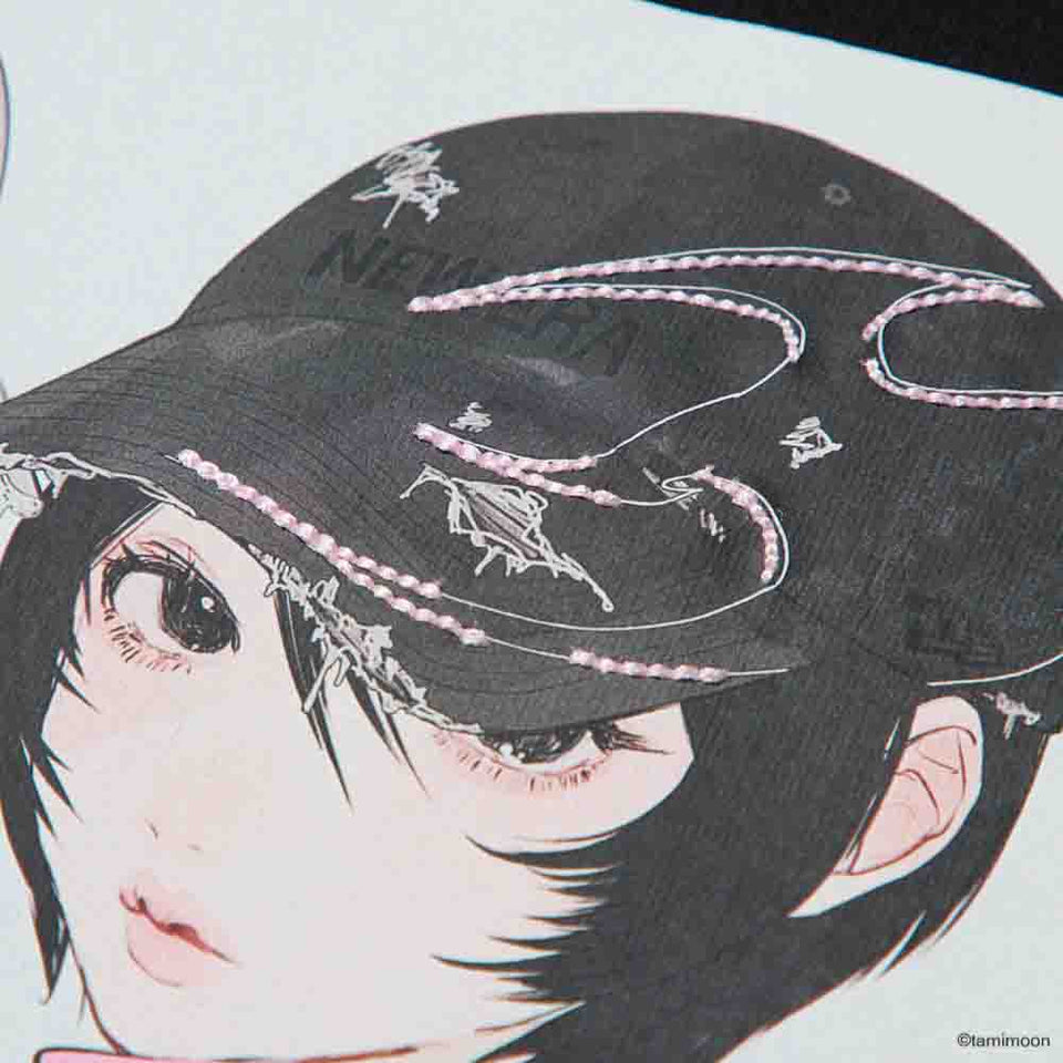 長袖 ウォッシュドコットン Tシャツ Illustrators Collection tamimoon ブラック | NEW ERA ニューエラ公式オンラインストア