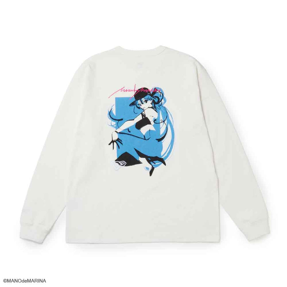 長袖 ウォッシュドコットン Tシャツ Illustrators Collection まのでまりな オフホワイト | NEW ERA ニューエラ公式オンラインストア