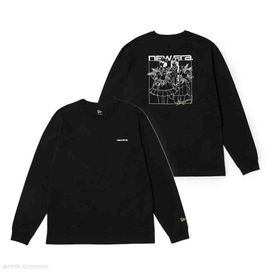 長袖 ウォッシュドコットン Tシャツ Illustrators Collection こまやま明 ブラック
