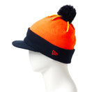 ポンポン バイザーニット Powered by GORO（MIN-NANO） ネオンオレンジ/ネイビー | NEW ERA ニューエラ公式オンラインストア