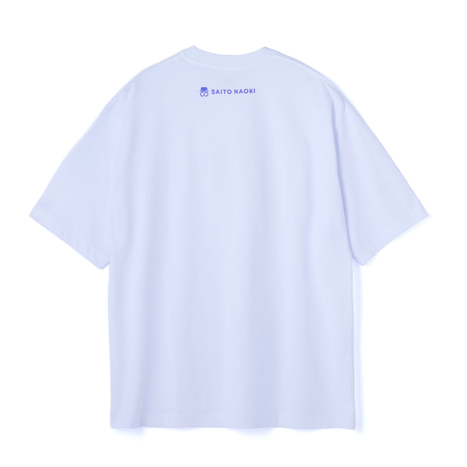 半袖 オーバーサイズド コットンTシャツ ツイルトートセット さいとうなおき フロントプリント ホワイト