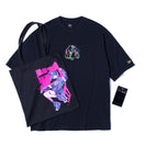 半袖 オーバーサイズド コットンTシャツ ツイルトートセット さいとうなおき フロントプリント ブラック