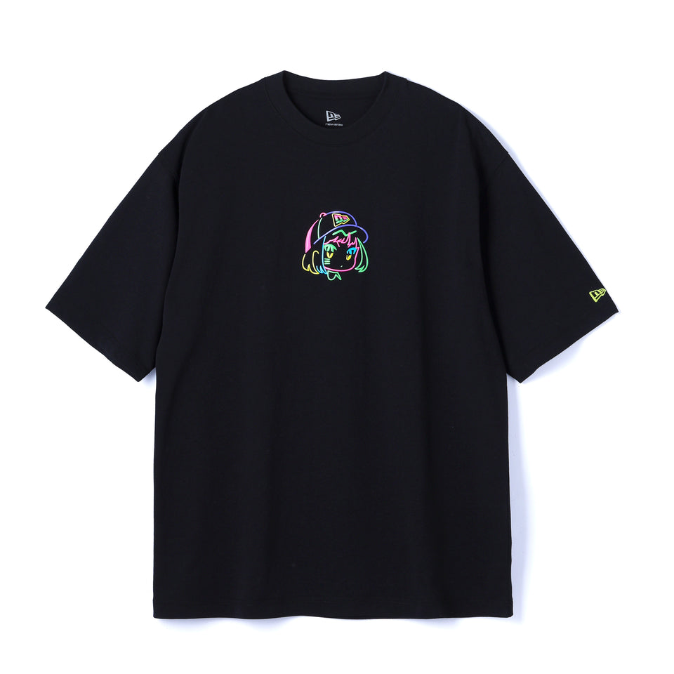 半袖 オーバーサイズド コットンTシャツ ツイルトートセット さいとうなおき フロントプリント ブラック