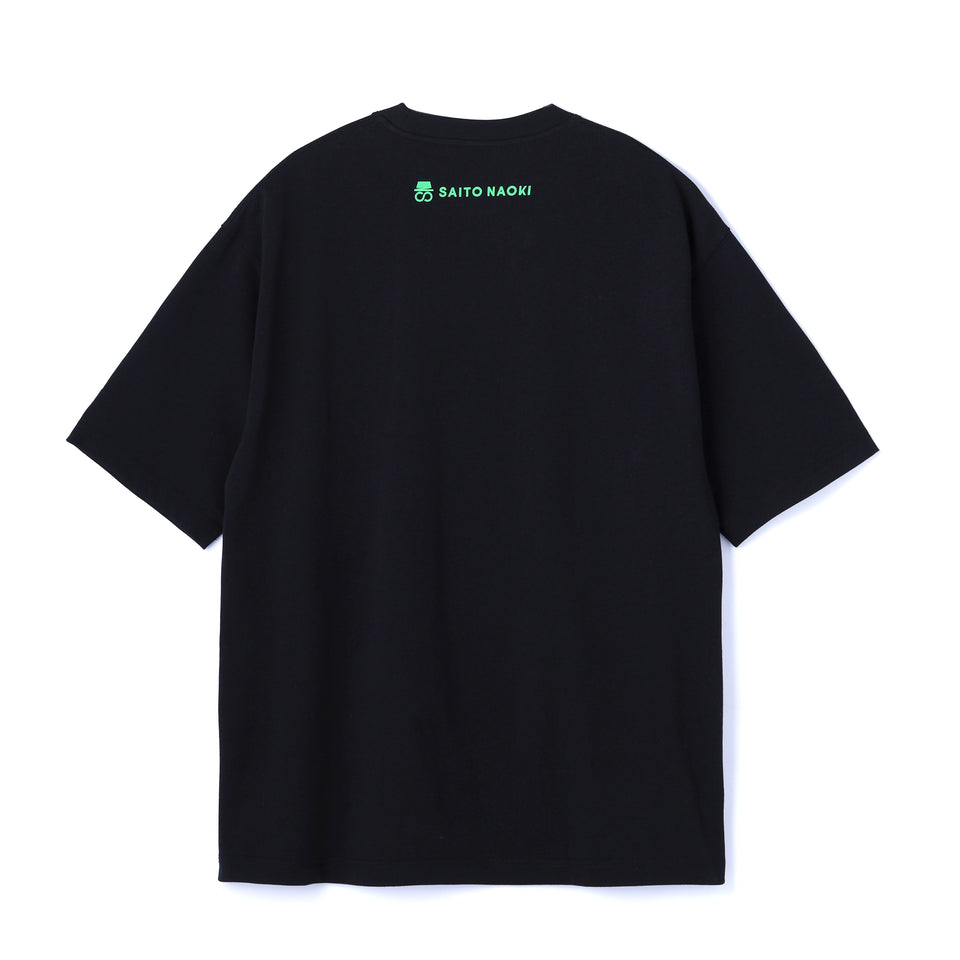 半袖 オーバーサイズド コットンTシャツ ツイルトートセット さいとうなおき フロントプリント ブラック