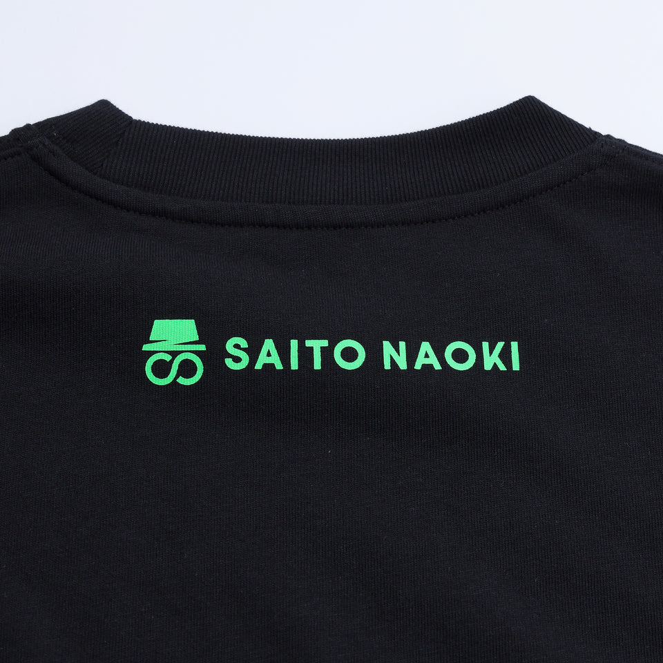 半袖 オーバーサイズド コットンTシャツ ツイルトートセット さいとうなおき フロントプリント ブラック
