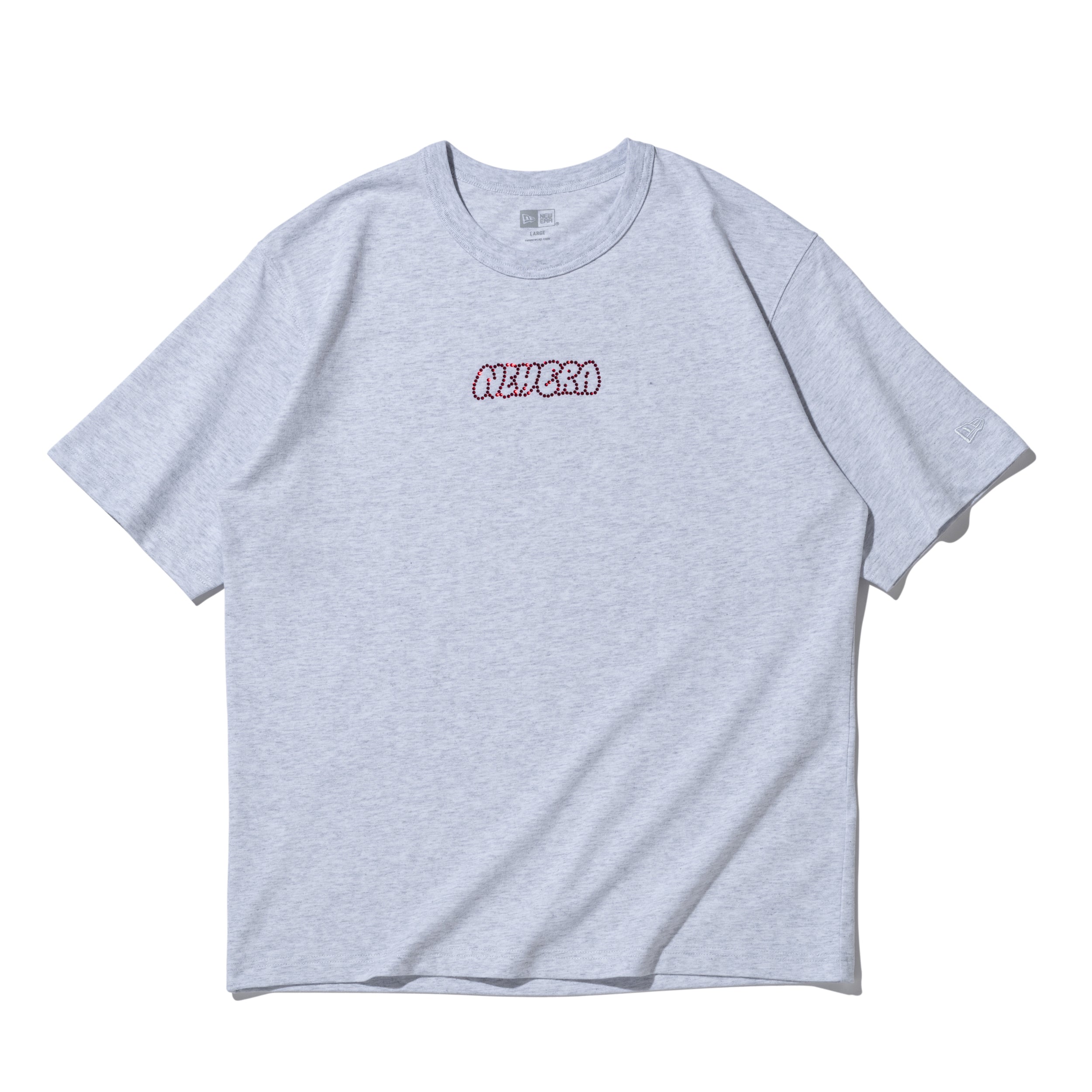 半袖 ウォッシュドコットンTシャツ Rhinestone ラインストーン