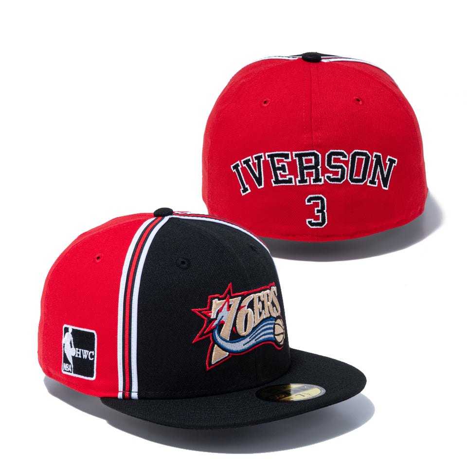 59FIFTY NBA Hardwood Classics フィラデルフィア・76ers Allen Iverson 3 ブラック/レッド