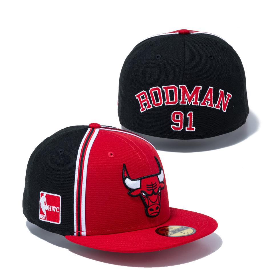 59FIFTY NBA Hardwood Classics シカゴ・ブルズ Dennis Rodman 91 レッド/ブラック