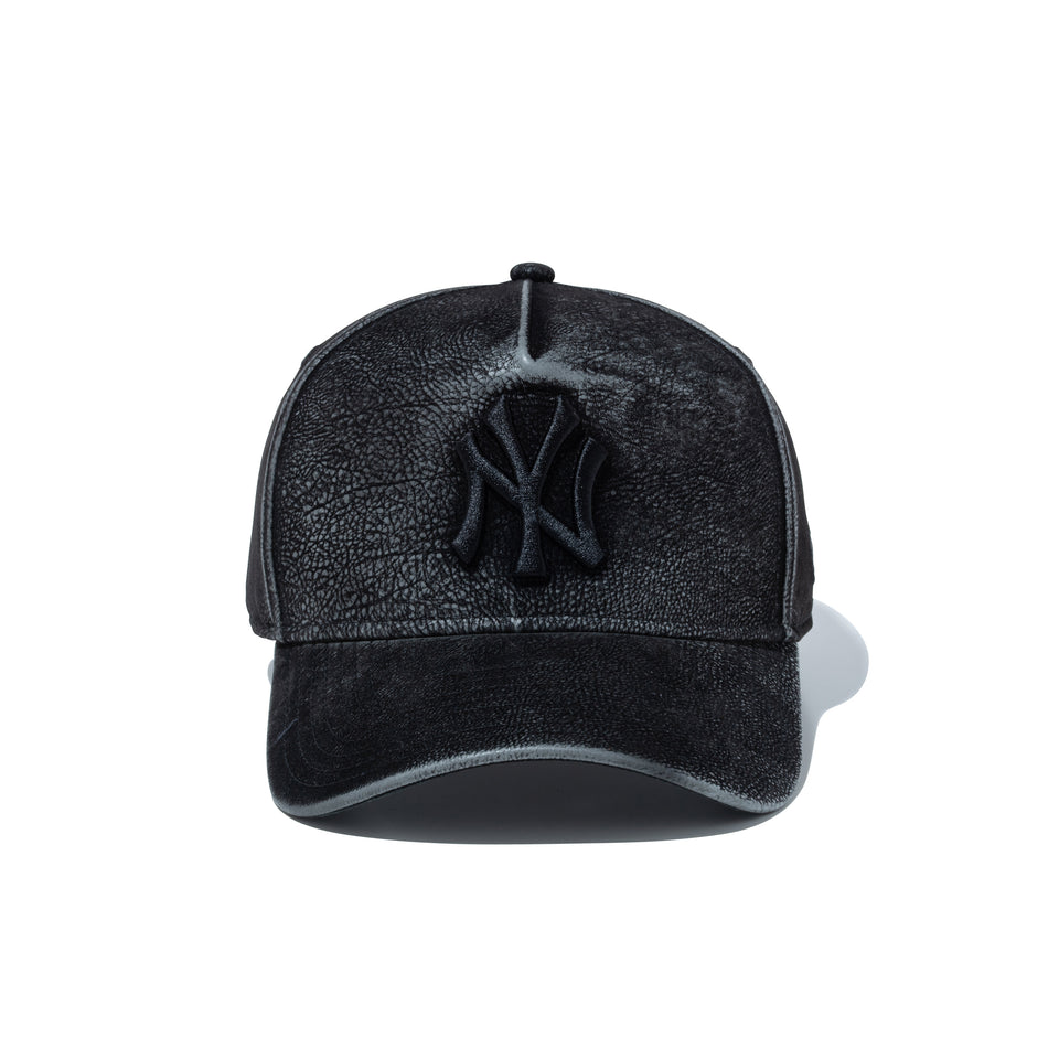 9FORTY A-Frame Flock Leather フロックレザー ニューヨーク・ヤンキース ブラック | NEW ERA ニューエラ公式オンラインストア