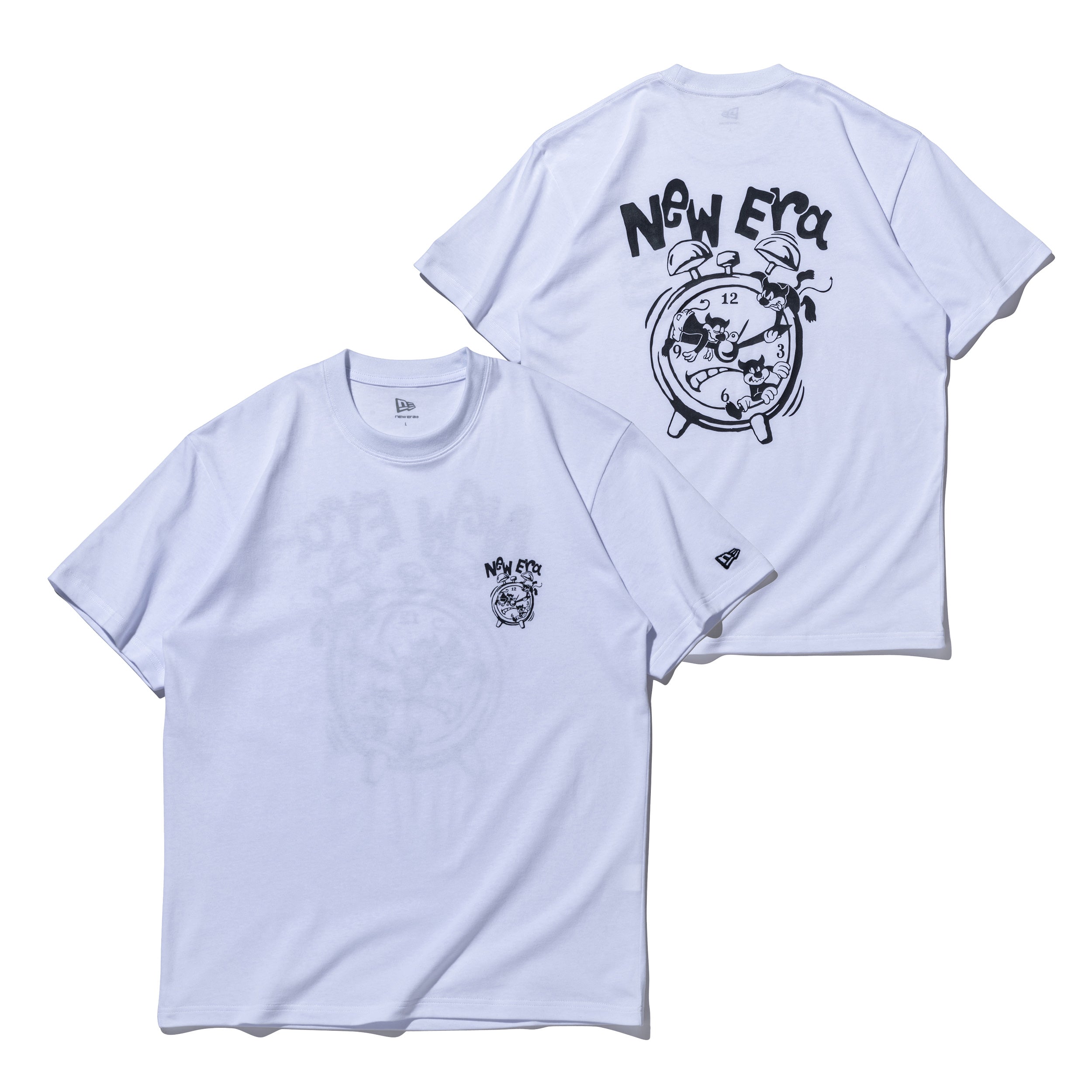 ロゴ Tシャツ ホワイト 半袖 コットン Tシャツ Clock ホワイト | ニューエラオンラインストア