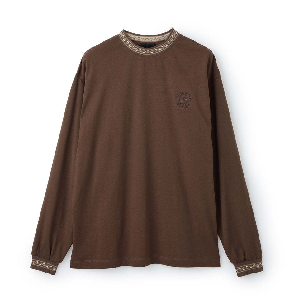 パターンリブ ロングスリーブ Tシャツ BLACK LABEL FW26 ブラウン | NEW ERA ニューエラ公式オンラインストア