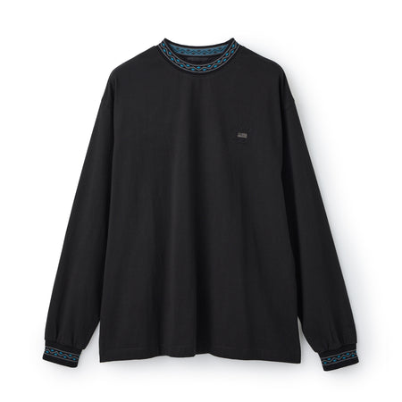 パターンリブ ロングスリーブ Tシャツ BLACK LABEL FW26 ブラック