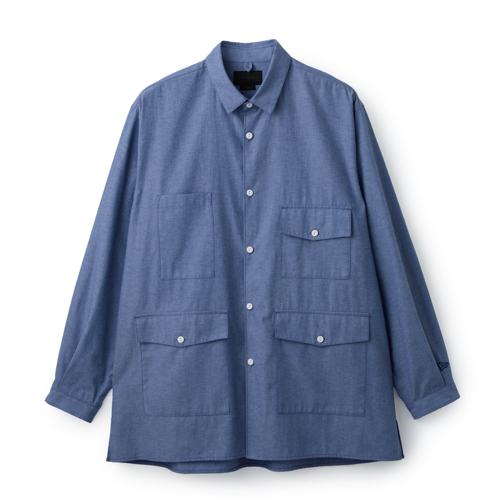 長袖 シャンブレー マルチポケット シャツ BLACK LABEL FW26 ブルー