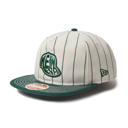 ダークグリーン 送料込み Text Stripe New Era 19TWENTY Heritage Stripe キャップロゴ ダークグリーン | ニューエラ