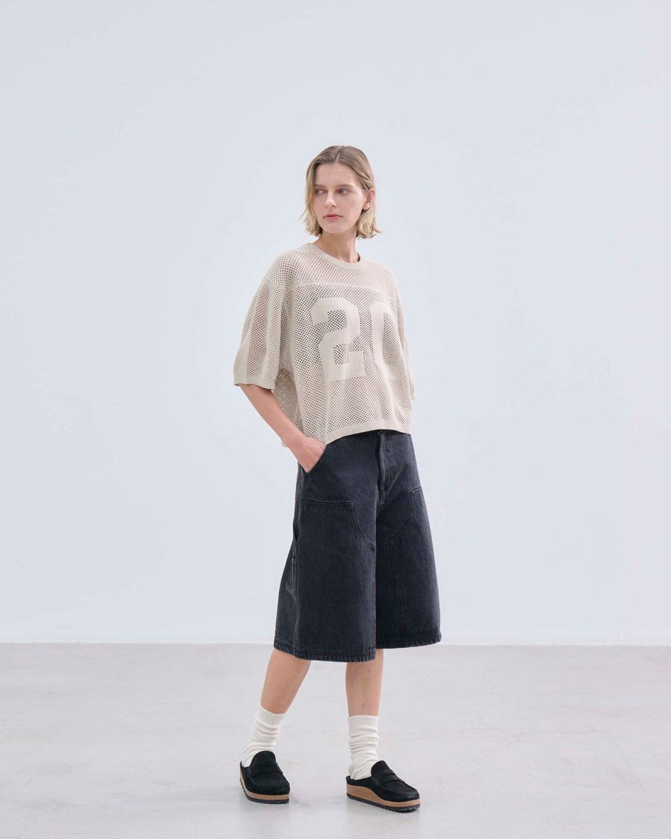 Women's 半袖 フットボール ニットシャツ BLACK LABEL SS26 アイボリー