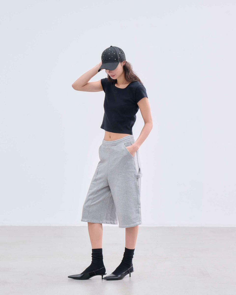 Women's 半袖 ラウンドネック リブTシャツ BLACK LABEL ブラック