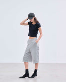 Women's 半袖 ラウンドネック リブTシャツ BLACK LABEL ブラック
