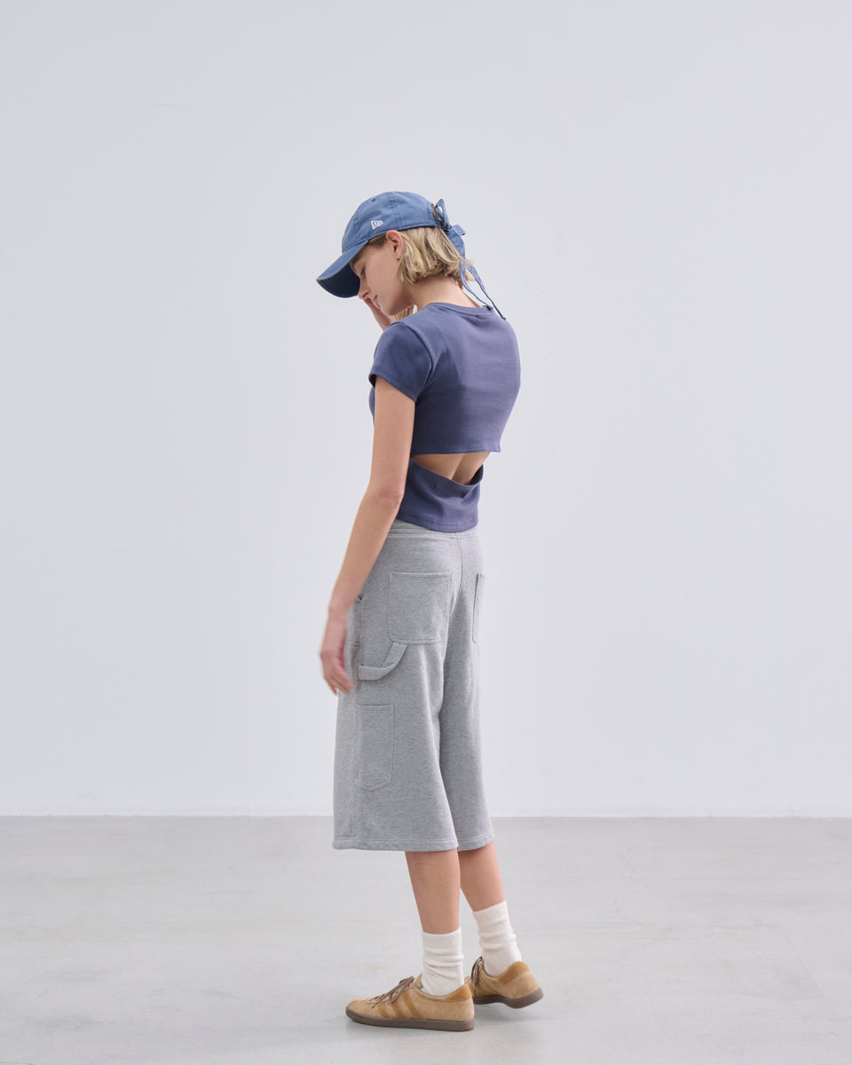 Women’s 半袖 オープンバック Tシャツ BLACK LABEL ネイビー