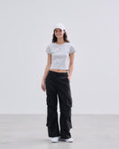 Women’s 半袖 オープンバック Tシャツ BLACK LABEL アッシュグレー