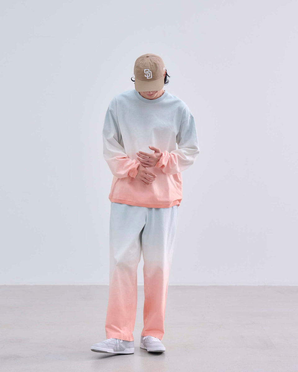 裏毛 メロー スウェット クルーネック BLACK LABEL SS26 ブルー/ピンク