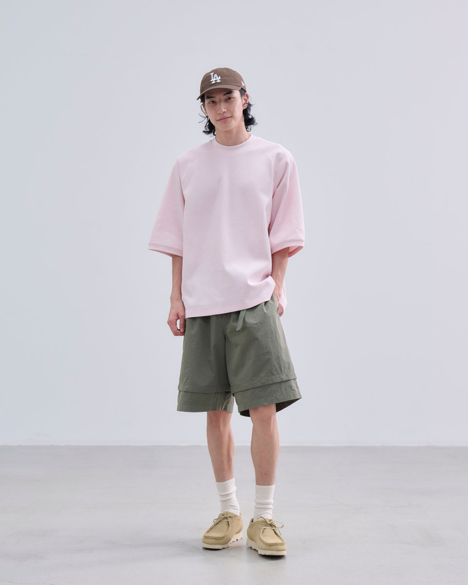 半袖 ソフトワッフル Tシャツ BLACK LABEL SS26 ピンク