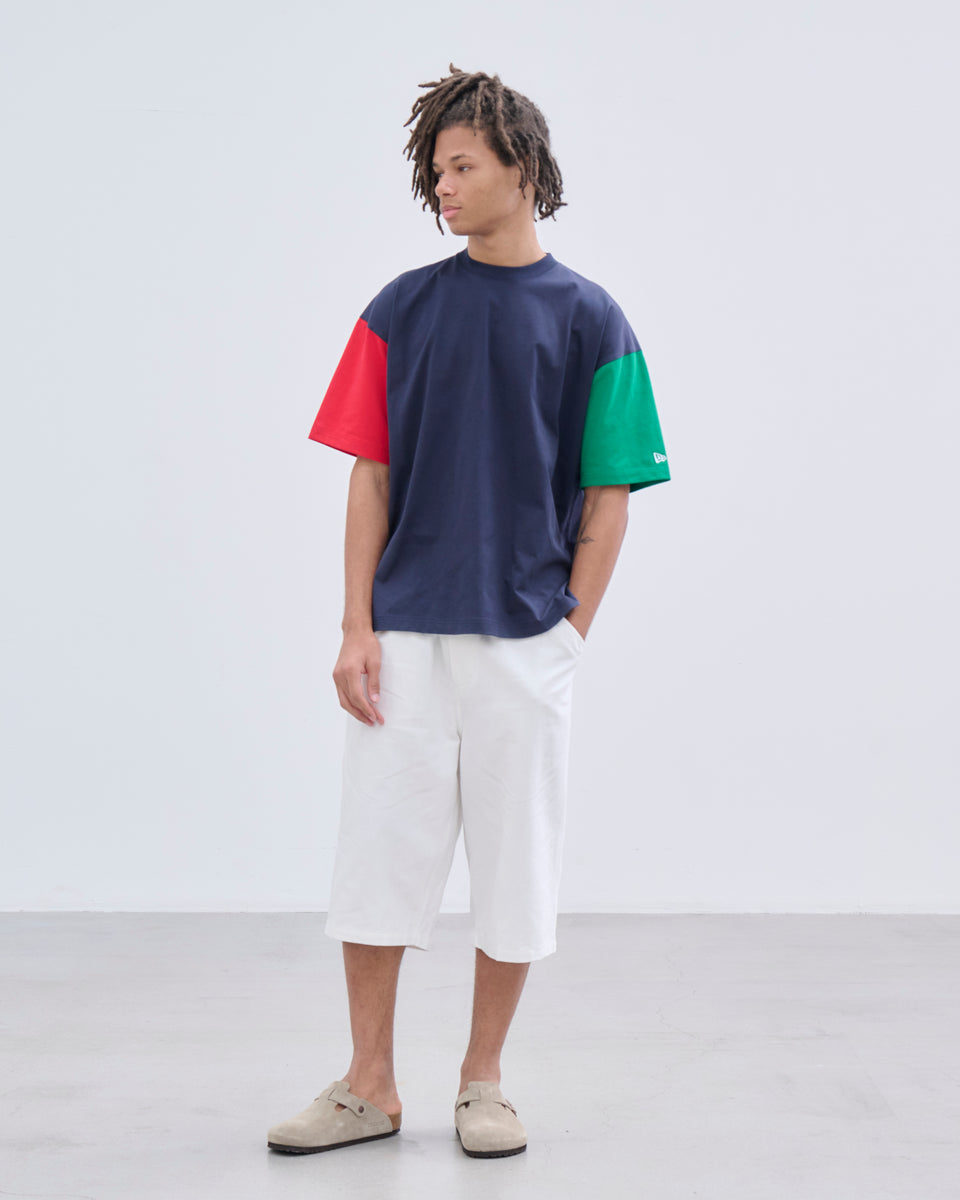 半袖 カラーブロック Tシャツ BLACK LABEL SS26 ネイビー/レッド/グリーン