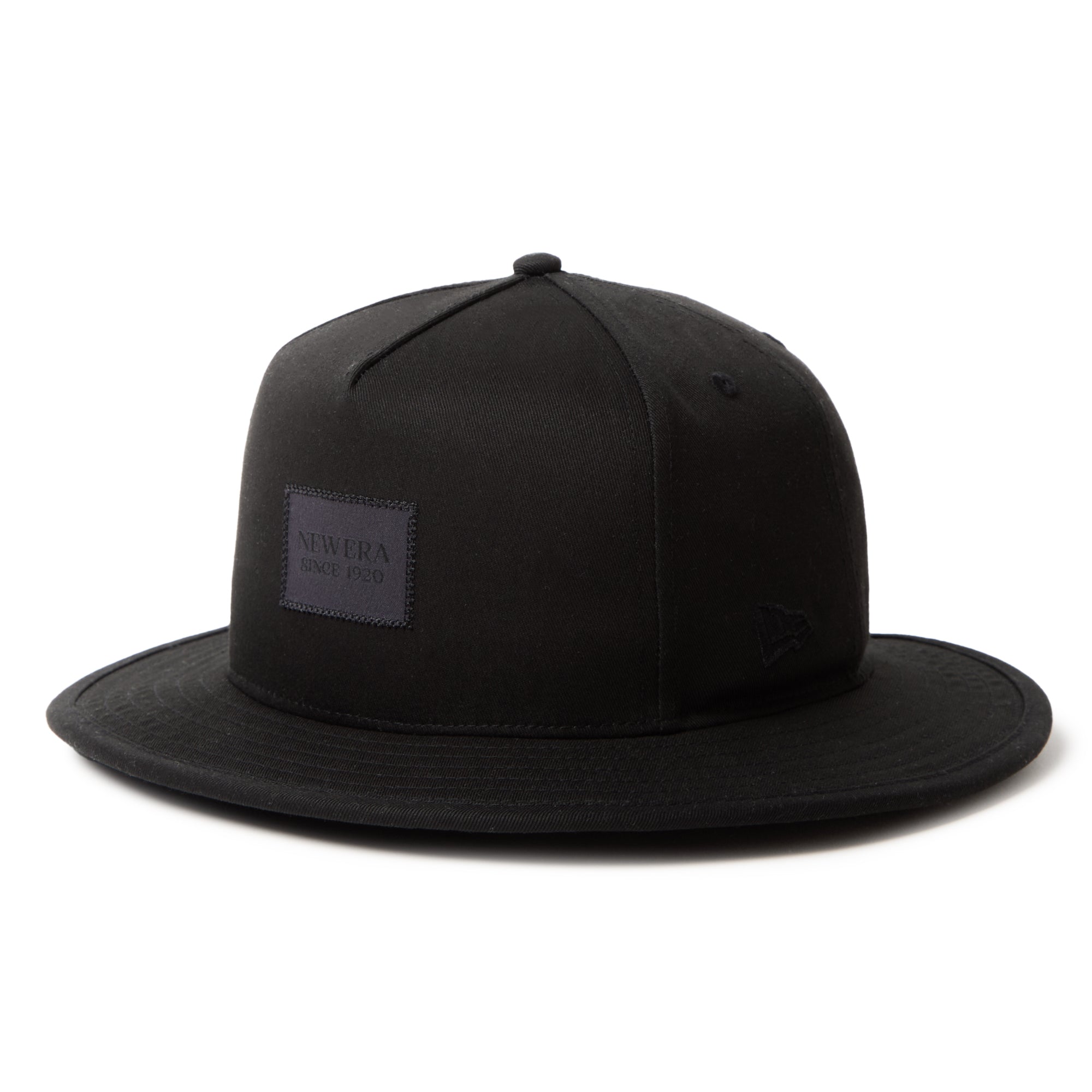 5-Panel A-Frame ハット Black Woven Patch ブラック