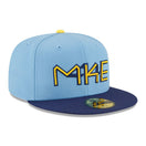 59FIFTY オンフィールド 2025 MLB City Connect ミルウォーキー・ブリュワーズ ライトブルー - 14521622 - 700 | NEW ERA ニューエラ公式オンラインストア