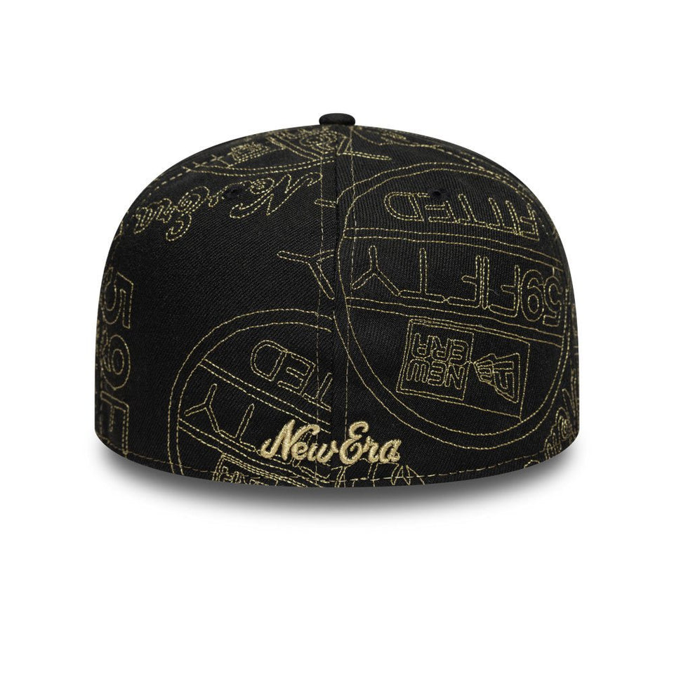 59FIFTY 59FIFTY DAY Memorial Collection クラシックロゴ ステッカー オールオーバーエンブロイダリー ブラック × ゴールド - 14700164 - 700 | NEW ERA ニューエラ公式オンラインストア