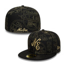 59FIFTY 59FIFTY DAY Memorial Collection クラシックロゴ ステッカー オールオーバーエンブロイダリー ブラック × ゴールド - 14700164 - 700 | NEW ERA ニューエラ公式オンラインストア