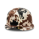 59FIFTY Animal Print Cow ニューヨーク・ヤンキース カウ ブラック ブラウン アイボリー - 14881933-700 | NEW ERA ニューエラ公式オンラインストア