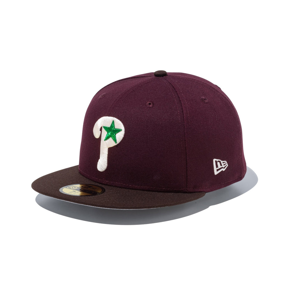 59FIFTY フィラデルフィア・フィリーズ Happy Holidays マルーン バーントウッド - 14866612-700 | NEW ERA ニューエラ公式オンラインストア