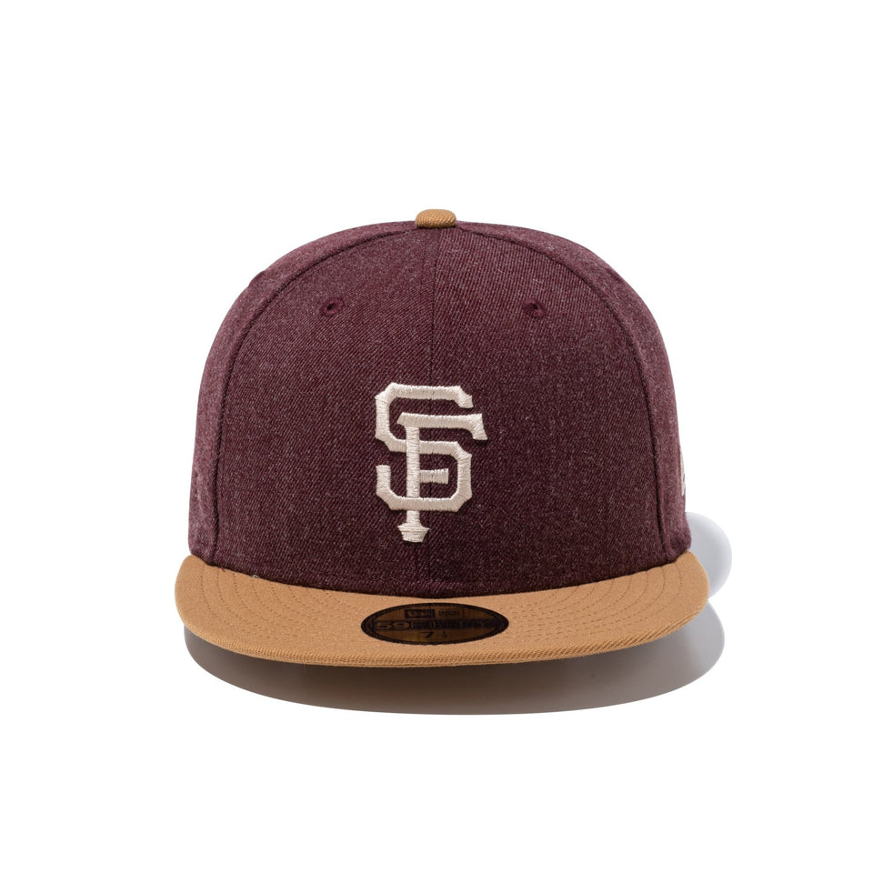 59FIFTY Heather Pack サンフランシスコ・ジャイアンツ ヘザーマルーン ウィートバイザー - 14860700 - 700 | NEW ERA ニューエラ公式オンラインストア