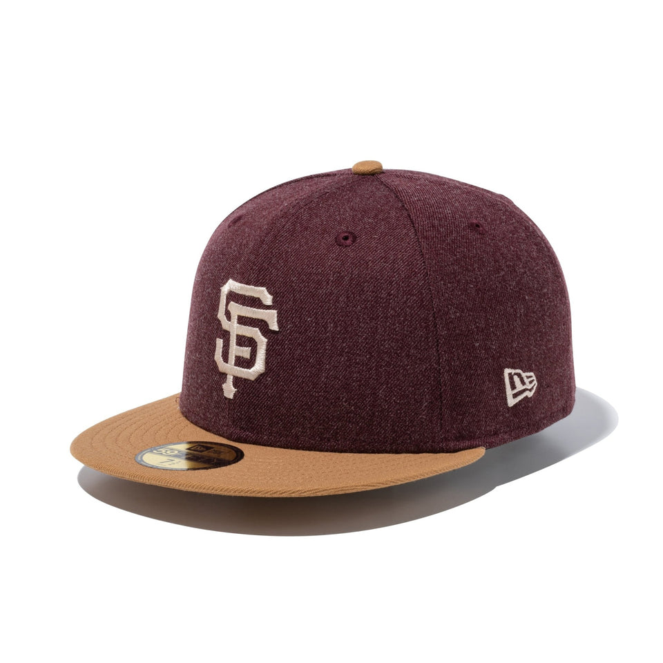 59FIFTY Heather Pack サンフランシスコ・ジャイアンツ ヘザーマルーン ウィートバイザー - 14860700 - 700 | NEW ERA ニューエラ公式オンラインストア