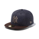 59FIFTY Heather Pack ニューヨーク・ヤンキース ヘザーネイビー バーントウッドバイザー - 14860730 - 700 | NEW ERA ニューエラ公式オンラインストア
