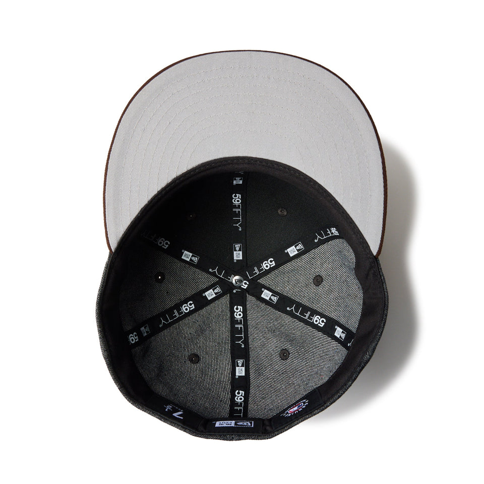 59FIFTY MLB Denim 2 - Tone サンディエゴ・パドレス ウォッシュド ブラックデニム バーントウッドバイザー - 14388866 - 700 | NEW ERA ニューエラ公式オンラインストア