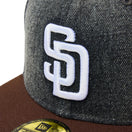 59FIFTY MLB Denim 2 - Tone サンディエゴ・パドレス ウォッシュド ブラックデニム バーントウッドバイザー - 14388866 - 700 | NEW ERA ニューエラ公式オンラインストア