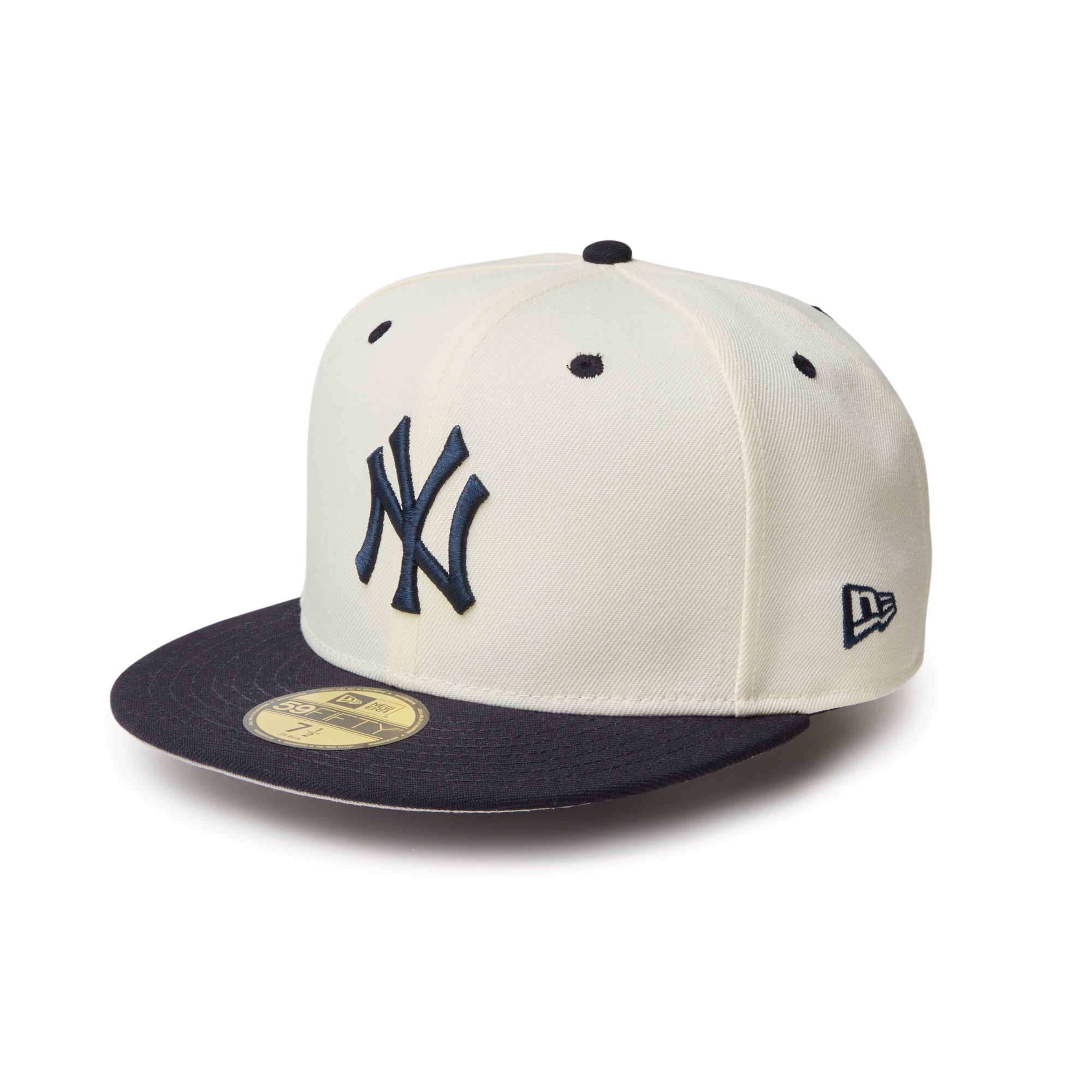 59FIFTY MLB Wool Visor ニューヨーク・ヤンキース クローム ネイビーバイザー 3