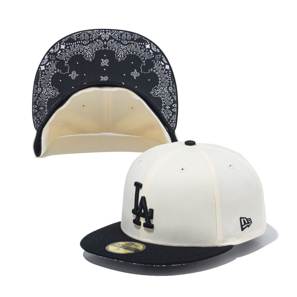 メジャーリーガーからのプレゼント 59FIFTY Paisley Under Visor ロサンゼルス・ドジャース クローム