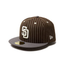 ⭐️新品ニューエラ⭐️ニットキャップ サンディエゴ・パドレス バーントウッド 59FIFTY Pinstripe サンディエゴ・パドレス ウォルナット