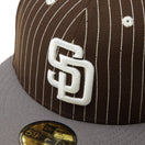59FIFTY Pinstripe サンディエゴ・パドレス ウォルナット ピューターバイザー - 14307664 - 700 | NEW ERA ニューエラ公式オンラインストア