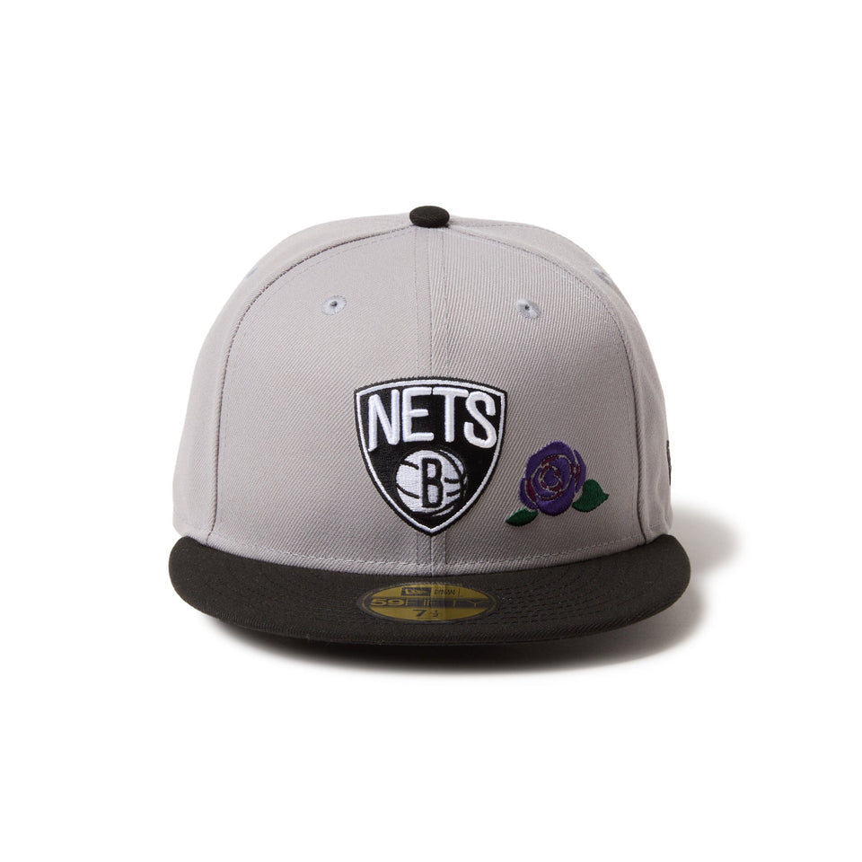 59FIFTY With Rose ブルックリン・ネッツ グレー/ブラック - 14668147-700 | NEW ERA ニューエラ公式オンラインストア