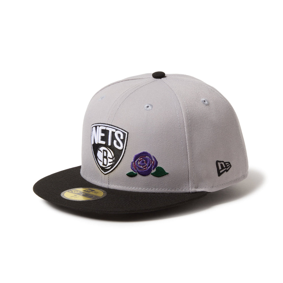 59FIFTY With Rose ブルックリン・ネッツ グレー/ブラック - 14668147-700 | NEW ERA ニューエラ公式オンラインストア